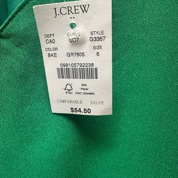 J Crew Factory Green Scalloped Camisole Top - Picture 6 of 6
